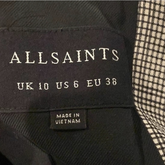 ALLSAINTS Womens Helei Sera Oversize Check Blazer SZ.6 - Picture 6 of 7